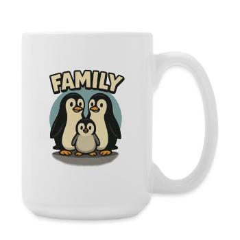 Familien-Pinguin Motiv auf Kleidung - Große Tasse 440 ml - Weiß - Rechts