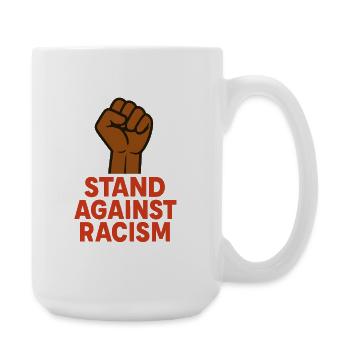 Empowering Fist with Anti-Racism Message - Large Mug 440 ml - white - Right