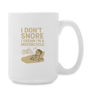 Motorcycles snoring - Large Mug 440 ml - white - Right