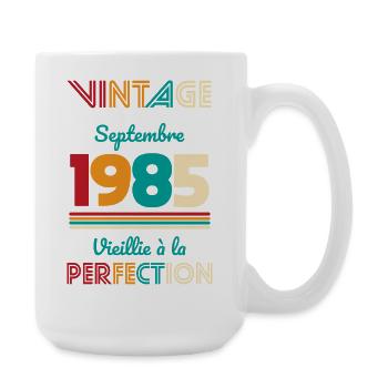 40th Birthday - Vintage - September 1985 - Large Mug 440 ml - white - Right