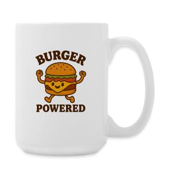 Burger Power Cartoon Design - Large Mug 440 ml - white - Right
