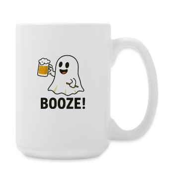 Playful Halloween Ghost Motif with Beer Glass - Large Mug 440 ml - white - Right