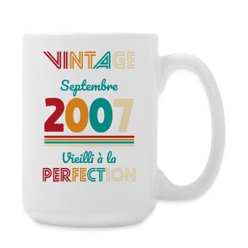 18th Birthday - Vintage - September 2007 - Large Mug 440 ml - white - Right