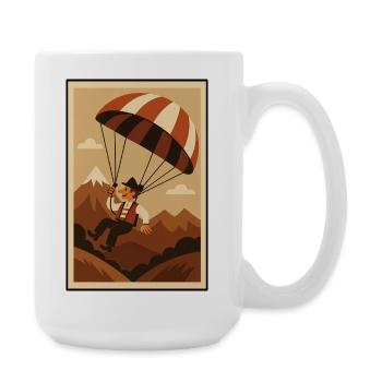 Gleitschirm - Große Tasse 440 ml - Weiß - Rechts