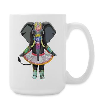 Elefant_im_Tuettue - Grande tasse 440 ml - blanc - Droite