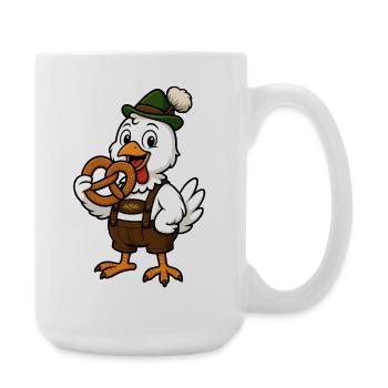 Bayerischer Enten-Knecht im Trachtenlook - Große Tasse 440 ml - Weiß - Rechts