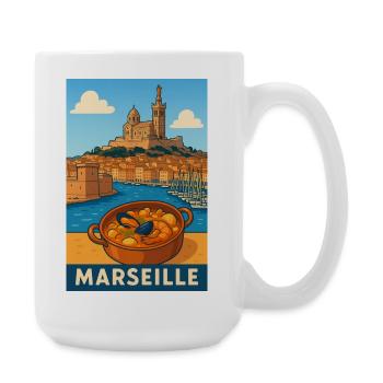 Marseiller Küche in einer ikonischen Landschaft - Große Tasse 440 ml - Weiß - Rechts