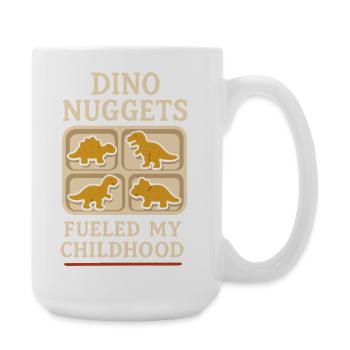Dino Nuggets Nostalgia Funny Snack Dinosaur - Large Mug 440 ml - white - Right