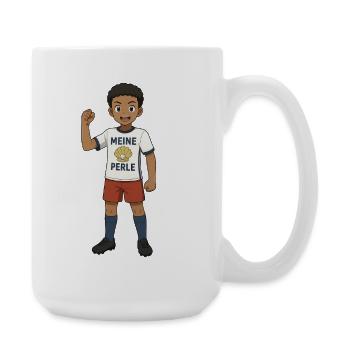 Children's T-Shirt with Pearl Motif Football - Large Mug 440 ml - white - Right