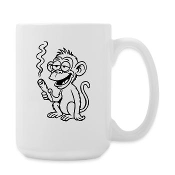 The monkey aims a little differently - Large Mug 440 ml - white - Right