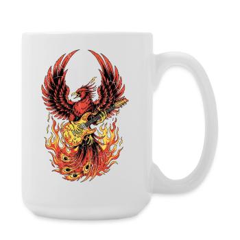 Feuriger Adler Gitarre Rock Design - Große Tasse 440 ml - Weiß - Rechts