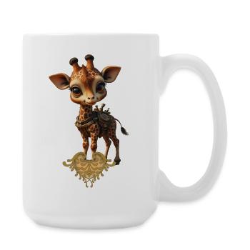 Charming Steampunk Giraffe - Large Mug 440 ml - white - Right
