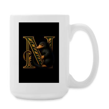 N – Magisches Ornament mit Maulwurf - Große Tasse 440 ml - Weiß - Rechts