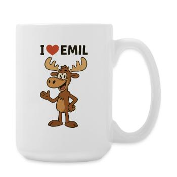 Humorous moose with heart and text - Large Mug 440 ml - white - Right