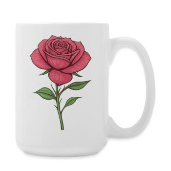Elegant rose illustration for clothes - Large Mug 440 ml - white - Right