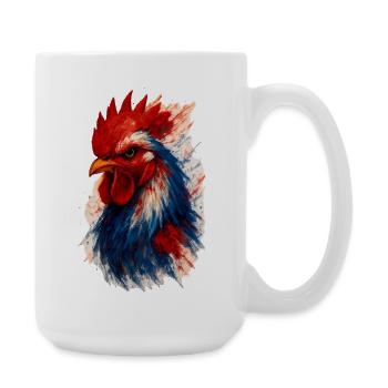 Coq français (tricolore) - Grande tasse 440 ml - blanc - Droite