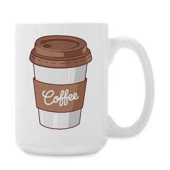 Simple Coffee Cup For Caffeine Lovers  - Large Mug 440 ml - white - Right