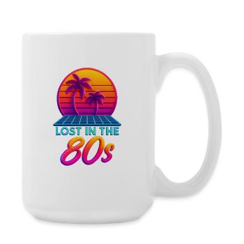 Neon 80er Retro Sonnenuntergang - Große Tasse 440 ml - Weiß - Rechts