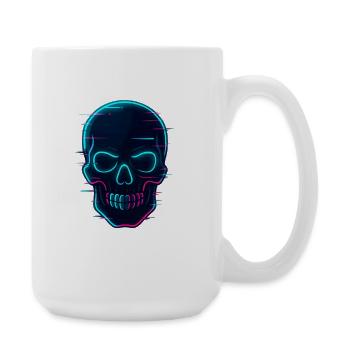 Neon Cyber Skull Design - Large Mug 440 ml - white - Right