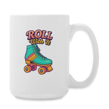 Retro Roller Skate Motiv Design - Große Tasse 440 ml - Weiß - Rechts