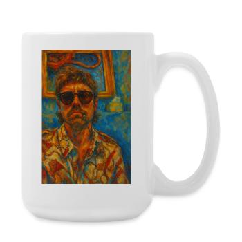 Portrait artistique à l'huile vibrant - Grande tasse 440 ml - blanc - Droite
