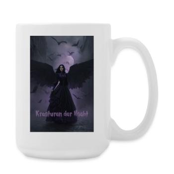 Night creature with black wings - Large Mug 440 ml - white - Right