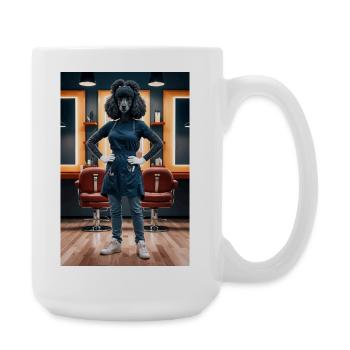 Humanoid Poodle Hairdresser - Large Mug 440 ml - white - Right