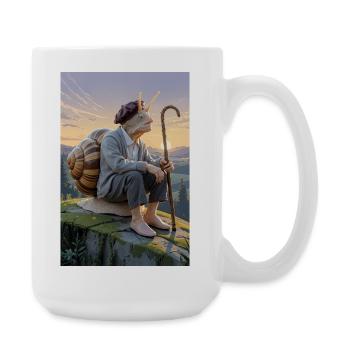 Ancien escargot humanoïde - Grande tasse 440 ml - blanc - Droite