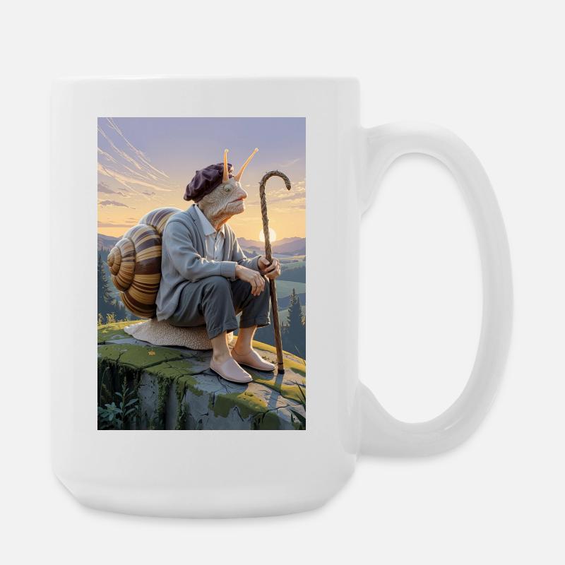 Ancient Humanoid Snail - Large Mug 440 ml - white