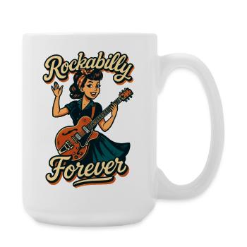 Guitare électrique Rockabilly Forever pour femme, cadeau années 50 - Grande tasse 440 ml - blanc - Droite