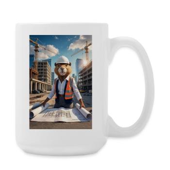 Architecte castor humanoïde - Grande tasse 440 ml - blanc - Droite