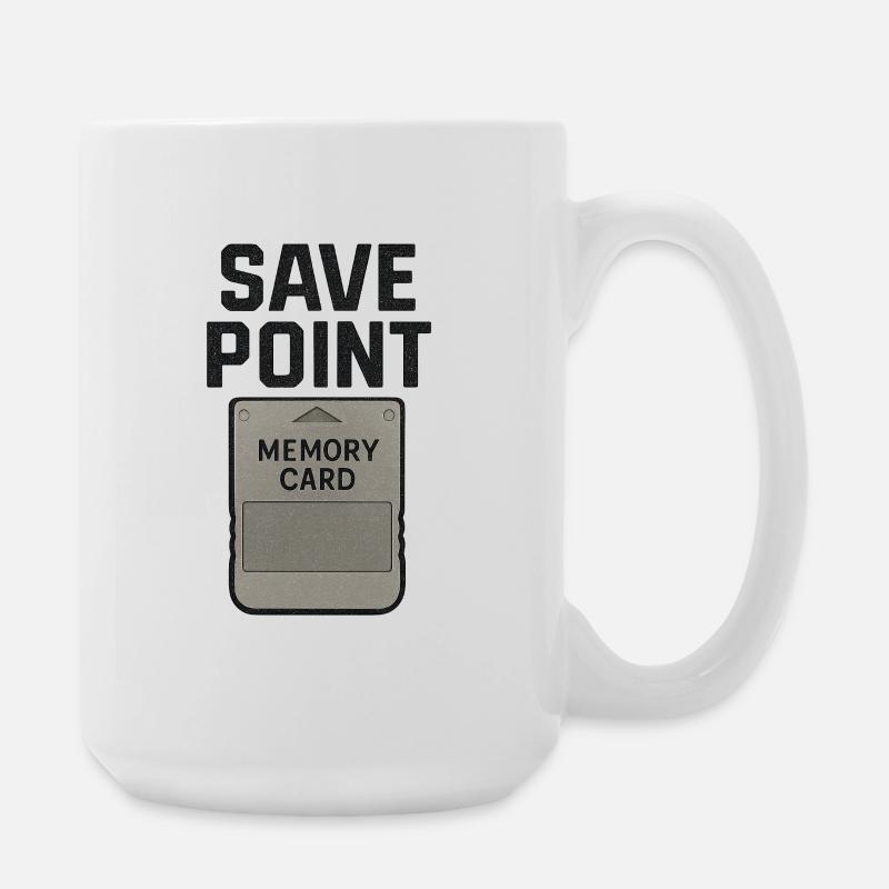 Memory Card Save Point Graphic Tee - Large Mug 440 ml - white