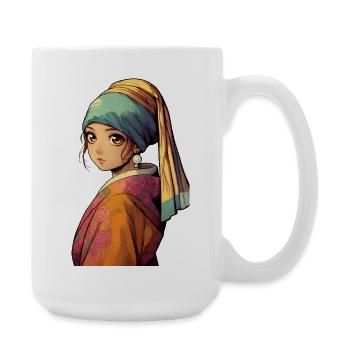Manga de style jeune perle - Grande tasse 440 ml - blanc - Droite