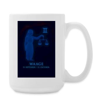 Libra zodiac sign with Justice symbol - Large Mug 440 ml - white - Right