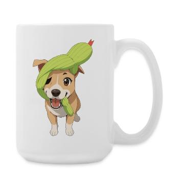 Charming Dog with Toy Snake - Large Mug 440 ml - white - Right