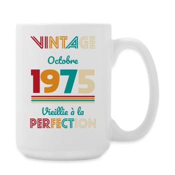 50. Jahrestag – Vintage – Oktober 1975 - Große Tasse 440 ml - Weiß - Rechts
