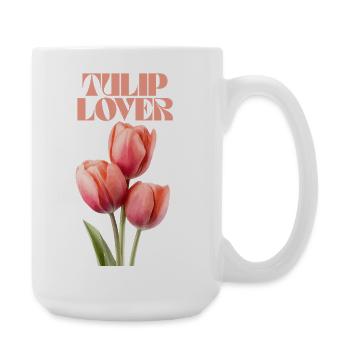 Tulip Lover Floral Fashion Design - Large Mug 440 ml - white - Right