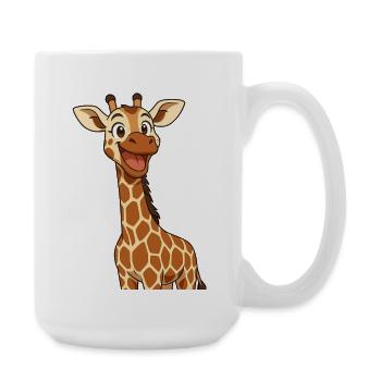 Glückliche Giraffe mit lächelndem Gesichtsausdruck - Große Tasse 440 ml - Weiß - Rechts