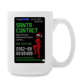 Santa Claus Contact Joke Design - Large Mug 440 ml - white - Right