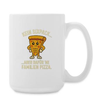 Humorvolle Pizzagesicht Grafik - Große Tasse 440 ml - Weiß - Rechts