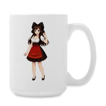 Alsatian manga in traditional dress - Large Mug 440 ml - white - Right