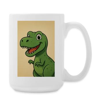 Playful Dinosaur Caricature Design - Large Mug 440 ml - white - Right