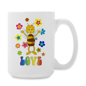 Schlager Bee – Party, Love & Retro Vibes - Large Mug 440 ml - white - Right