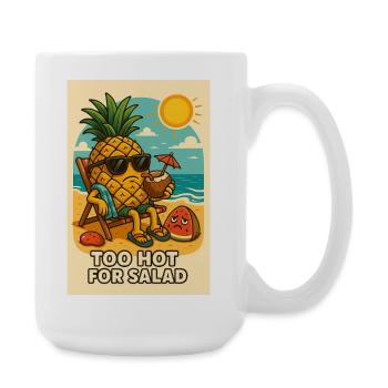Ananas mit Sonnenbrille am Strand - Große Tasse 440 ml - Weiß - Rechts