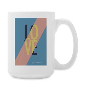 Fashionable love design in pastel colours - Large Mug 440 ml - white - Right
