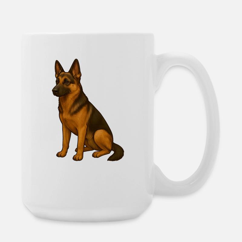 Eleganter Deutscher Schäferhund Druck - Große Tasse 440 ml - Weiß