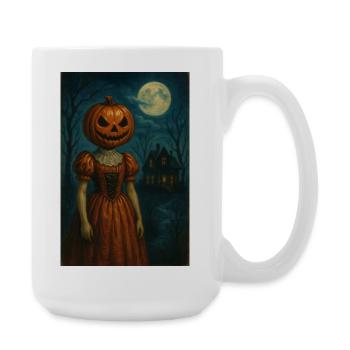 Halloween Horror Lady - Large Mug 440 ml - white - Right
