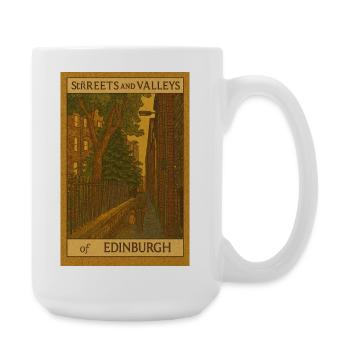 Edinburgh Streets and Valleys Illustration - Large Mug 440 ml - white - Right