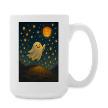 Halloween Ghost Cute - Large Mug 440 ml - white - Right