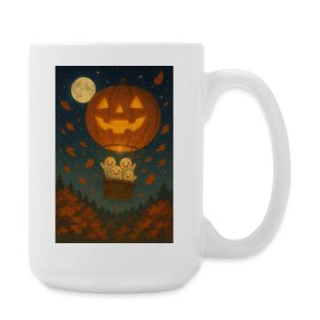 Citrouille fantôme au clair de lune Halloween - Grande tasse 440 ml - blanc - Droite